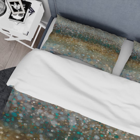 Designart 'Brown Rain' Geometric Bedding Set